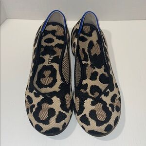 Rothy's Animal Print Flats with Blue Accent